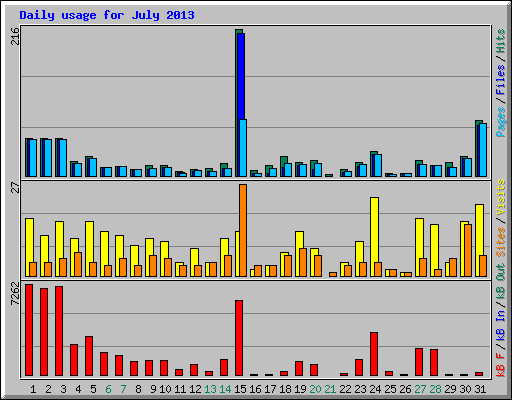 Daily usage for July 2013