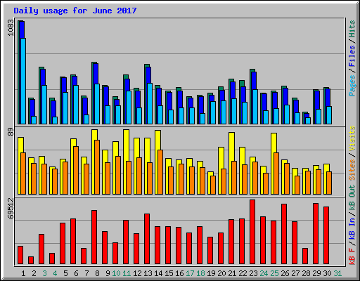 Daily usage for June 2017
