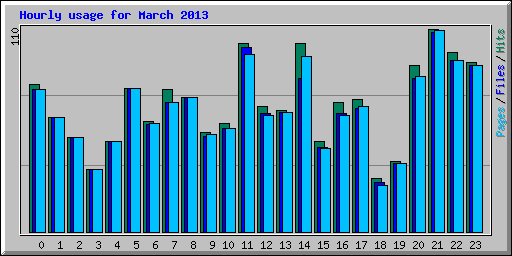 Hourly usage for March 2013