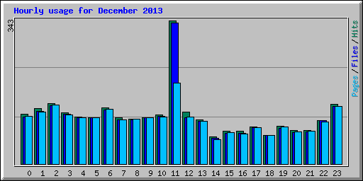 Hourly usage for December 2013