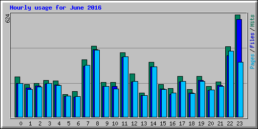 Hourly usage for June 2016