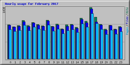 Hourly usage for February 2017